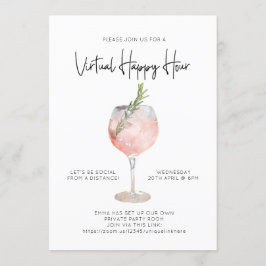 Invitación Fiesta de cócteles de distancia social Virtual Hap