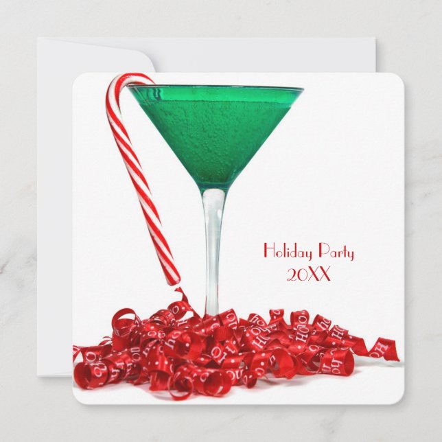 Invitación Fiesta de cócteles de Felices Fiestas (Anverso)
