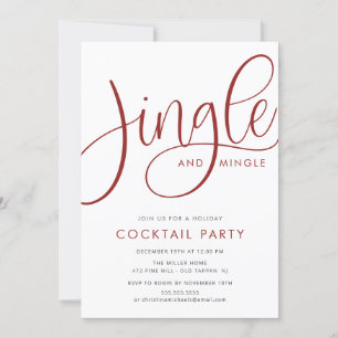 Invitación Fiesta de cócteles de feriado jingle y mingle