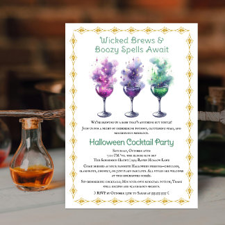 Invitación Fiesta de Cócteles de Halloween