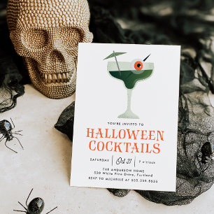 Invitación Fiesta de Cócteles de Halloween con Ojo Espeluznan