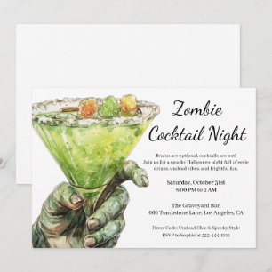 Invitación Fiesta de Cócteles de Halloween Mano de Zombie c