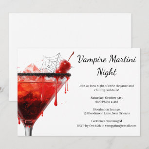 Invitación Fiesta de Cócteles de Halloween Martini de Vampi