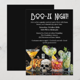 Invitación Fiesta de cócteles de Halloween | Noche Boo-ze