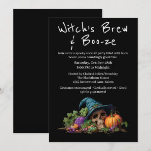 Invitación Fiesta de cócteles de Halloween   Noche Boo-ze