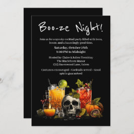 Invitación Fiesta de cócteles de Halloween | Noche Boo-ze