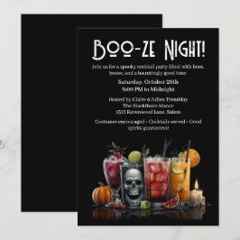 Invitación Fiesta de cócteles de Halloween | Noche Boo-ze