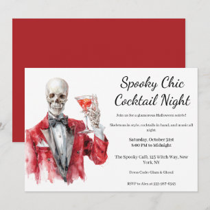 Invitación Fiesta de Cócteles de Halloween   Noche Chic Espel