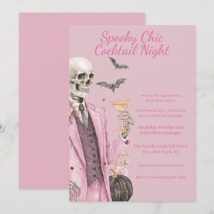 Invitación Fiesta de Cócteles de Halloween   Noche Chic Espel