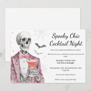 Invitación Fiesta de cócteles de Halloween   Noche de Moda es