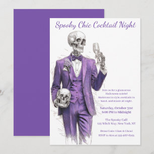 Invitación Fiesta de cócteles de Halloween Noche de Moda es