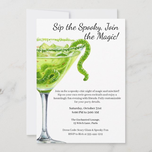 Invitación Fiesta de cócteles de Halloween | Potion Magique (Anverso)