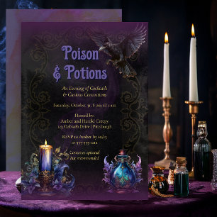 Invitación Fiesta de Cócteles de Halloween: Veneno y Pociones
