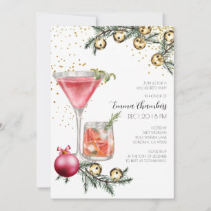 Invitación Fiesta de cócteles de la Bachelorette Holiday