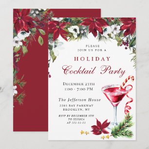 Invitación Fiesta de cócteles de la fiesta de los Navidades d