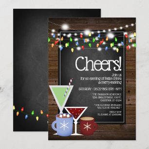 Invitación Fiesta de cócteles de los Navidades de Chalkboard