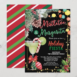 Invitación Fiesta de cócteles de los Navidades Mistletoe y Ma