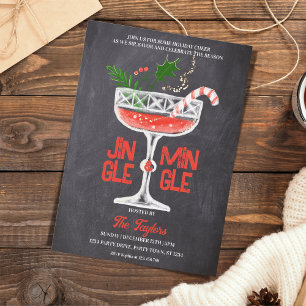 Invitación Fiesta de cócteles de los Navidades Rustic Jingle 