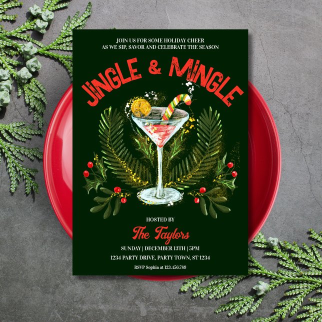 Invitación Fiesta de cócteles de los Navidades singulares y s (christmas cocktail)