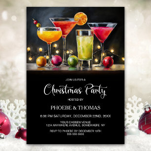 Invitación Fiesta de cócteles de Navidad