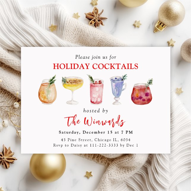 Invitación Fiesta de cócteles de Navidad (Subido por el creador)