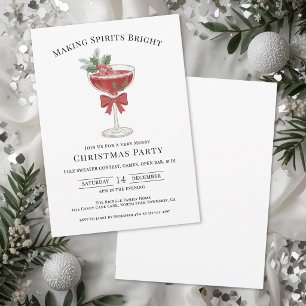 Invitación Fiesta de Cócteles de Navidad Elegante y Festiva