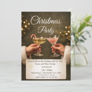 Invitación Fiesta de Cócteles de Navidad Jingle And Mingle
