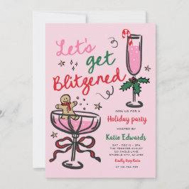 Invitación Fiesta de Cócteles de Navidad Let's Get Blitzened