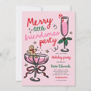 Invitación Fiesta de Cócteles de Navidad Merry Little Friends