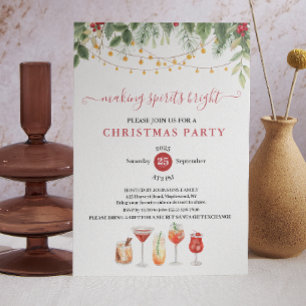 Invitación Fiesta de Cócteles de Navidad para Alegrar los Esp