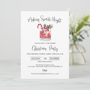 Invitación Fiesta de Cócteles de Navidad para Alegrar los Esp