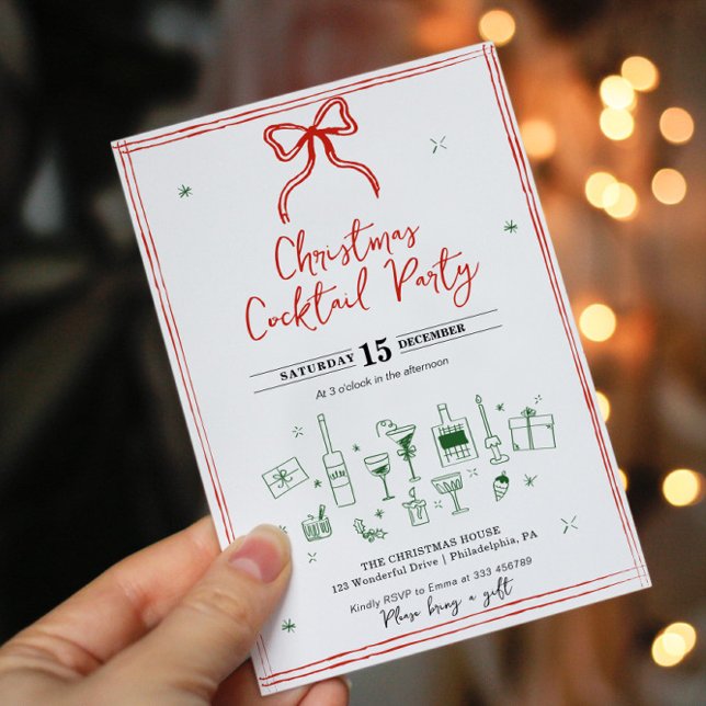 Invitación Fiesta de cócteles de Navidades caprichosos (Subido por el creador)