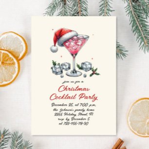 Invitación Fiesta de cócteles de Navidades caprichosos de man