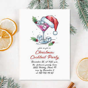 Invitación Fiesta de cócteles de Navidades caprichosos de man