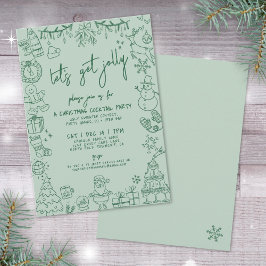 Invitación Fiesta de cócteles de Navidades caprichosos de man