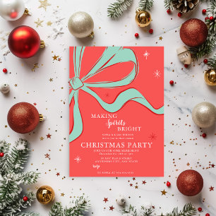 Invitación Fiesta de cócteles de Navidades de mano