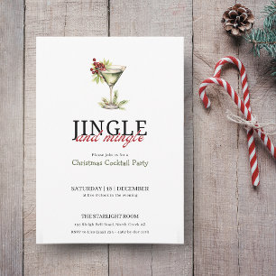 Invitación Fiesta de cócteles de navidades gemelos