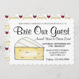 Invitación Fiesta de cócteles de Queso de Vino Brie Nuestro I