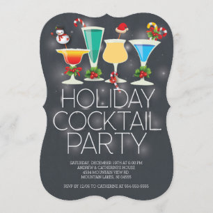 Invitación Fiesta de cócteles de vacaciones de Chalkboard mod