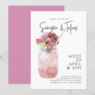 Invitación Fiesta de cócteles de verano Sangria y Tapas color