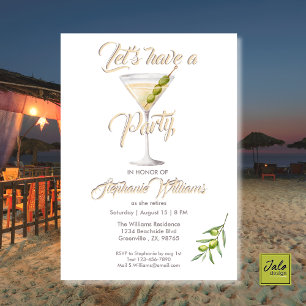 Invitación Fiesta de cócteles de verano sobre jubilación de m