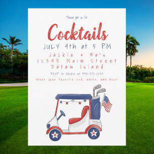 Invitación Fiesta de Cócteles del 4 de Julio / Carrito de Gol