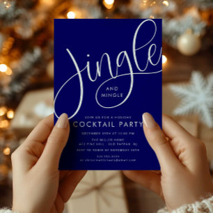 Invitación Fiesta de cócteles del feriado de Jingle y Mingle