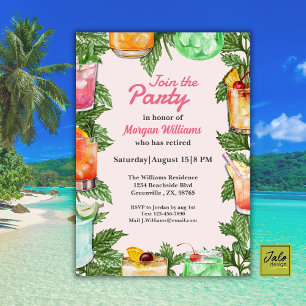 Invitación Fiesta de cócteles del patio trasero de verano de