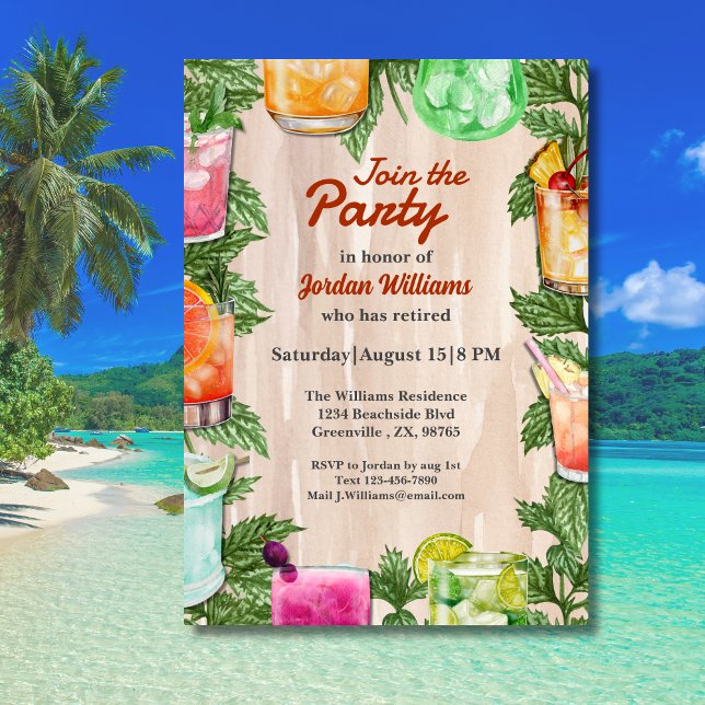 Invitación Fiesta de cócteles del patio trasero de verano par (Subido por el creador)