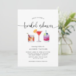 Invitación Fiesta de cócteles despedida de soltera caligrafía