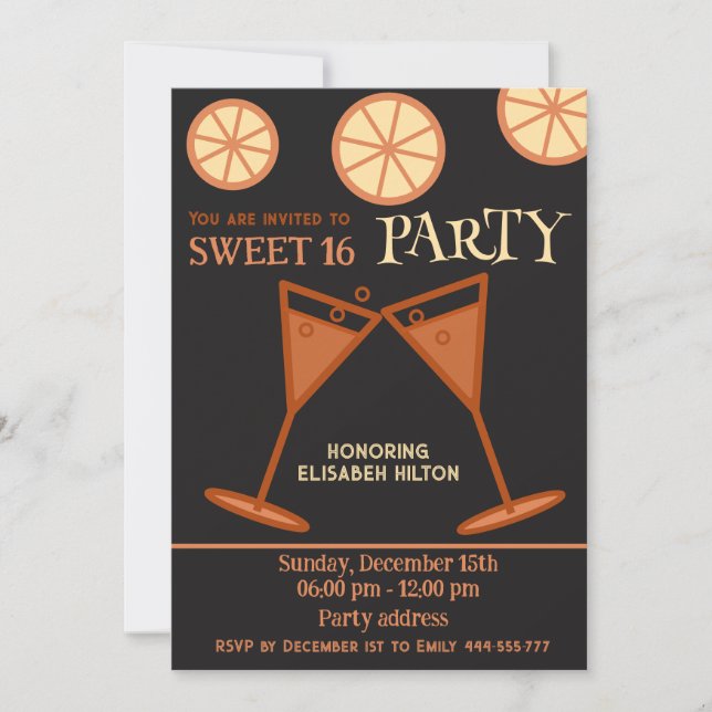 Invitación Fiesta de cócteles dulce dulce y divertido (Anverso)