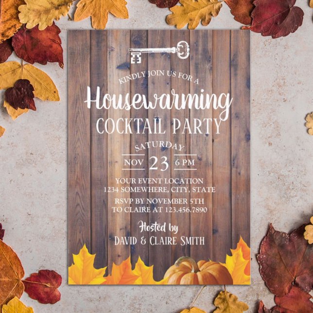 Invitación Fiesta de cócteles Elegant Wood (Subido por el creador)