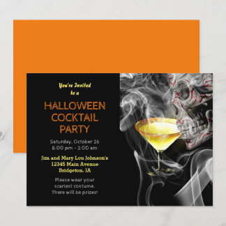 Invitación Fiesta de cócteles Martini Halloween con sorbo de 
