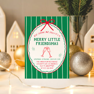 Invitación Fiesta de Cócteles Merry Little Friendsmas Navidad